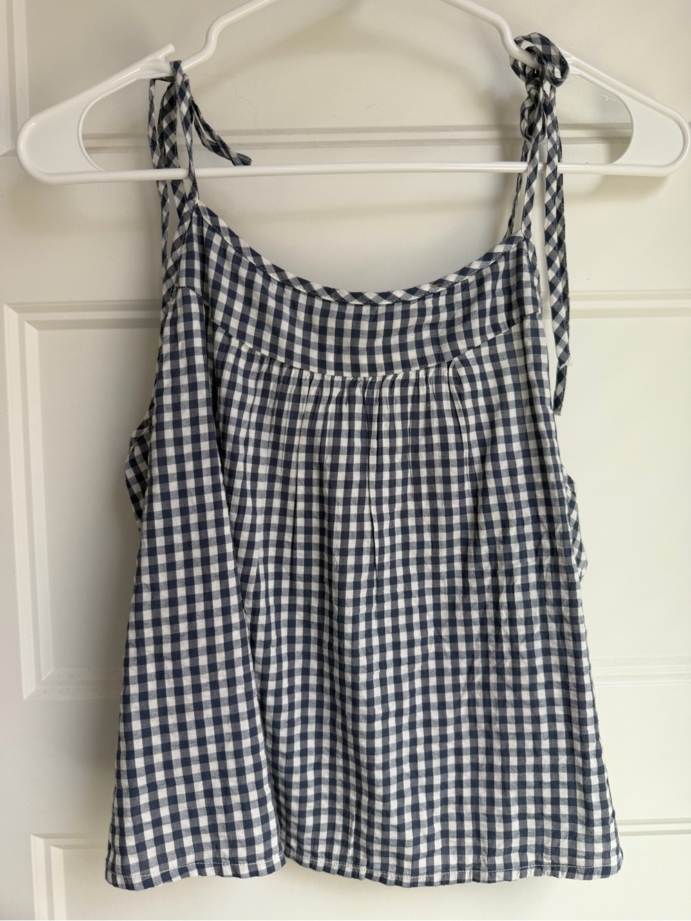 Aerie Gingham Tie-Strap Top